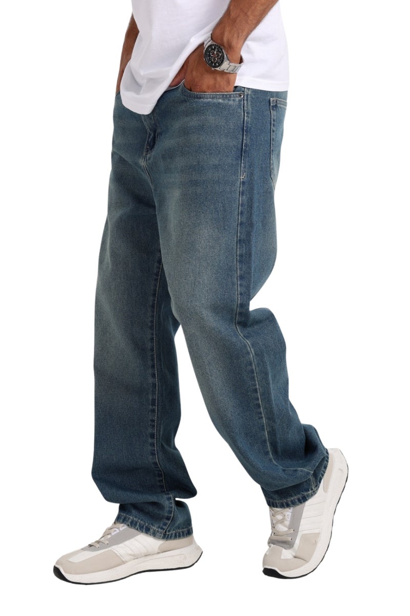 وايت رابيت جينز رجالي واسع الساق – أزرق داكن - Image 3